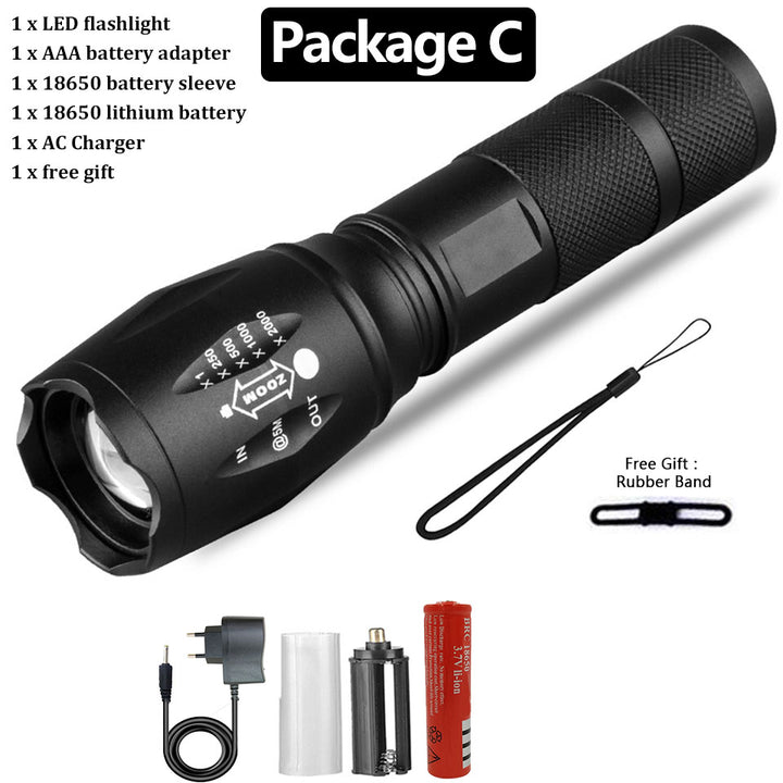 Rechargeable Waterproof Super Bright Tactical Camping Flashlight