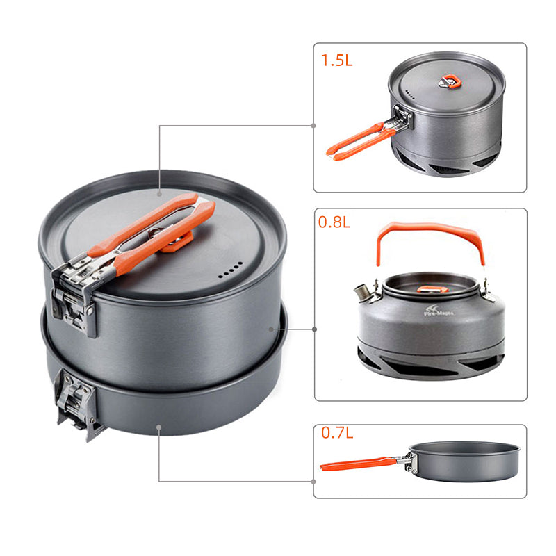 Portable Outdoor Camping Cookware Heat Set