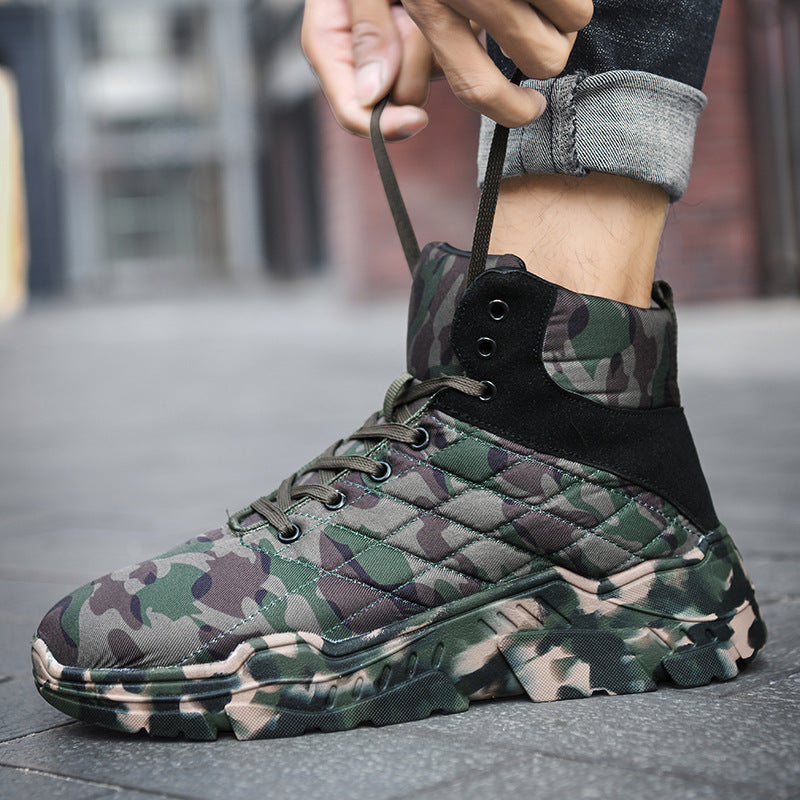 High-Top Waterproof Velvet-Lined Snow Hiking Boots