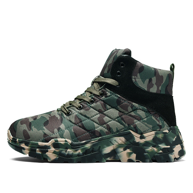 High-Top Waterproof Velvet-Lined Snow Hiking Boots