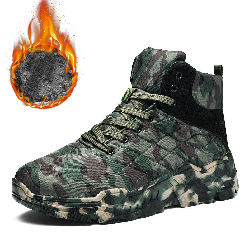 High-Top Waterproof Velvet-Lined Snow Hiking Boots