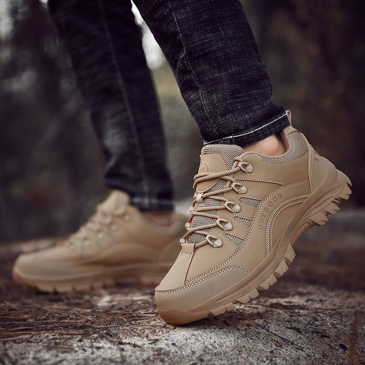 Men’s Leather Low-Top Autumn Winter Hiking Shoes