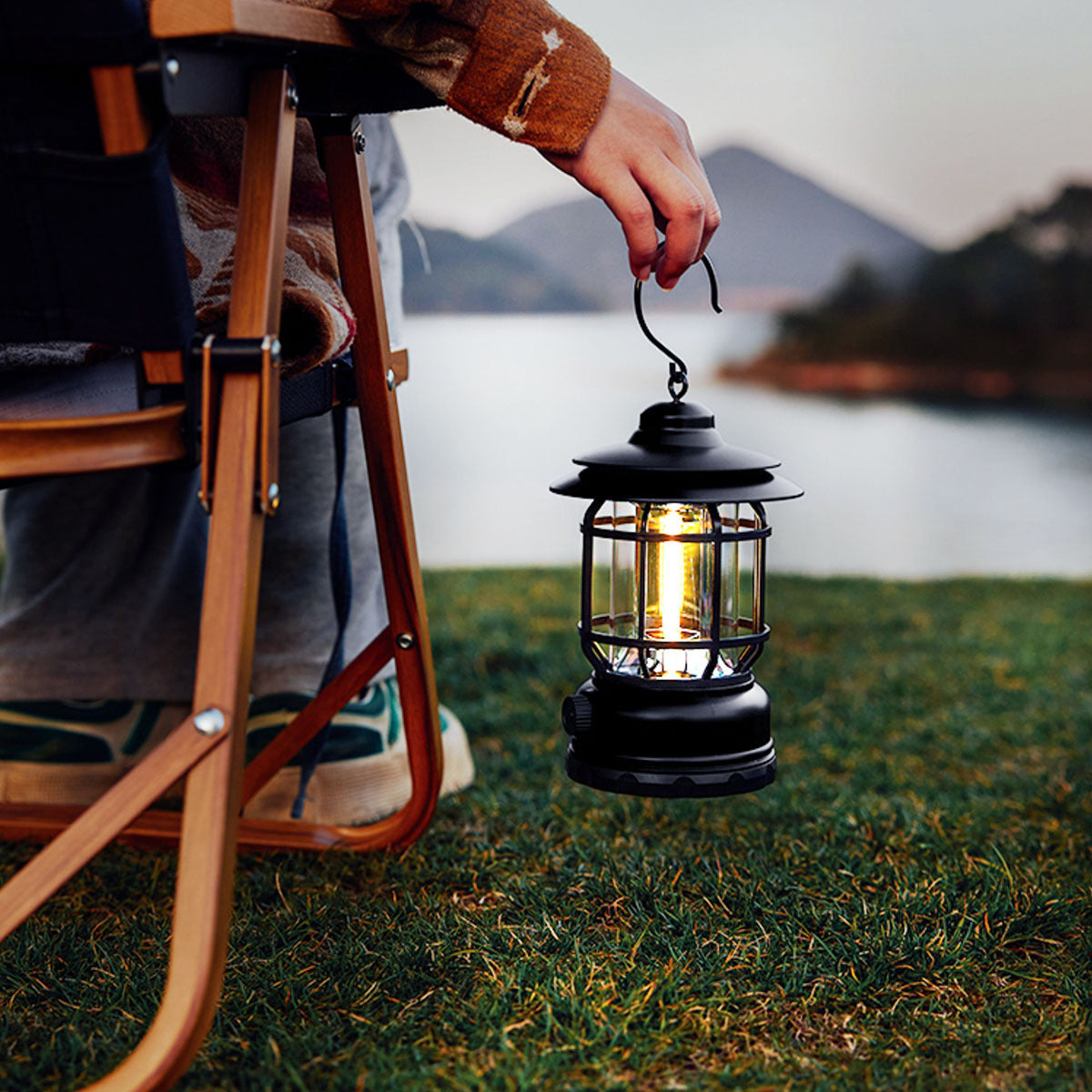 Vintage Revolving Rechargeable Outdoor Camping Lantern