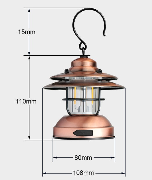 Retro USB Rechargeable Outdoor Camping Gas Lantern L-088