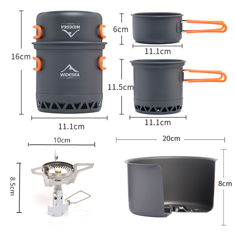 Widesea Heat-Collecting Outdoor Camping Cookware Set