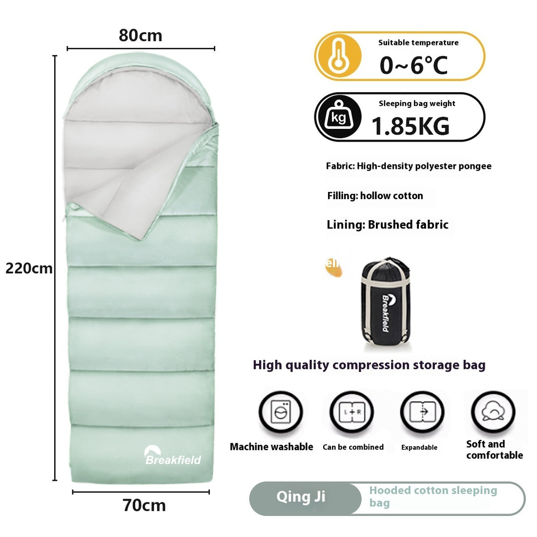 Thick Waterproof Cotton Four Seasons Camping Sleeping Bag