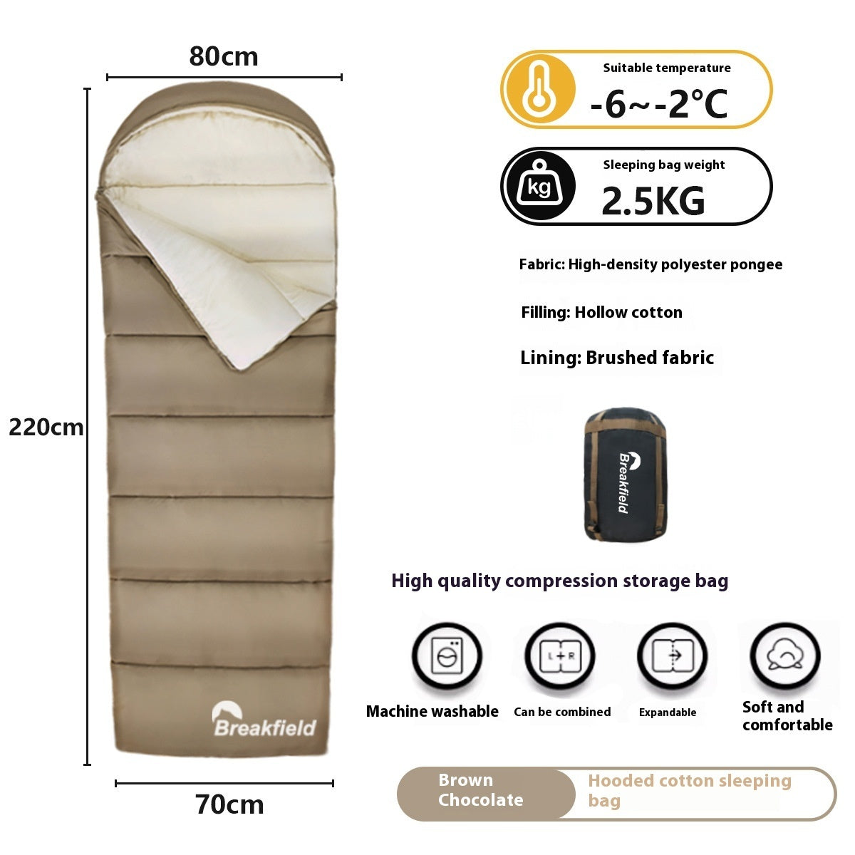 Thick Waterproof Cotton Four Seasons Camping Sleeping Bag