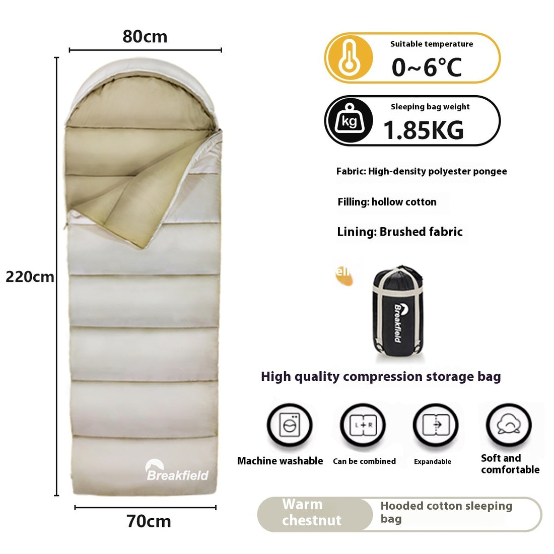 Thick Waterproof Cotton Four Seasons Camping Sleeping Bag