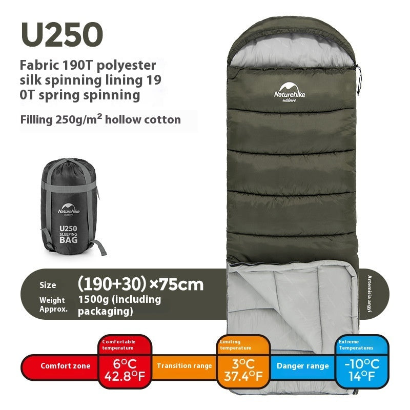 Naturehike Double Hooded Envelope Sleeping Bag For Camping