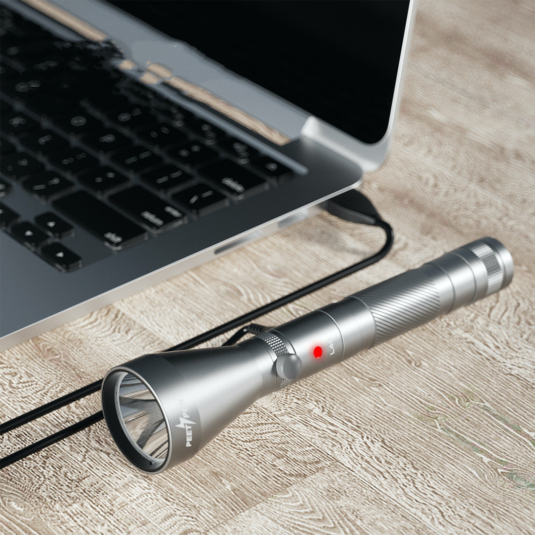 Long-Range Waterproof USB Rechargeable Camping Flashlight