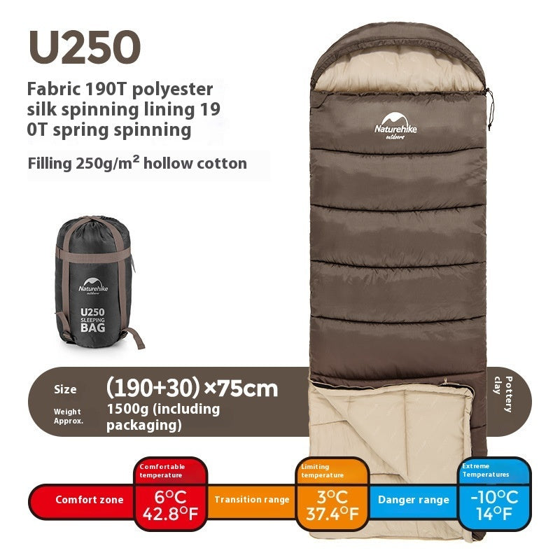 Naturehike Double Hooded Envelope Sleeping Bag For Camping