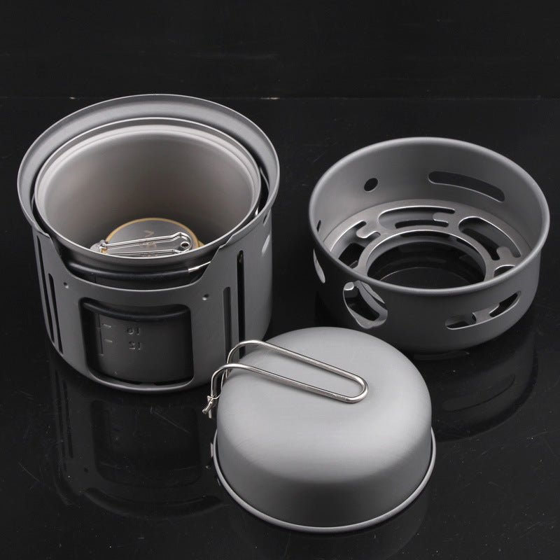 Portable 7PCS Aluminum Camping Cookware Set For 2 Persons
