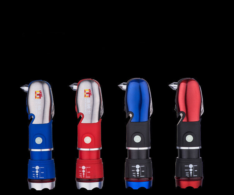 Multi-Function LED Camping Flashlight With Safety Hammer