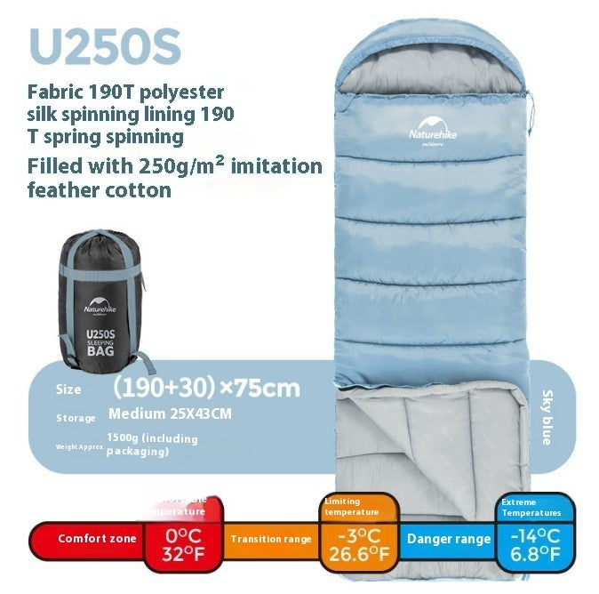 Naturehike Double Hooded Envelope Sleeping Bag For Camping