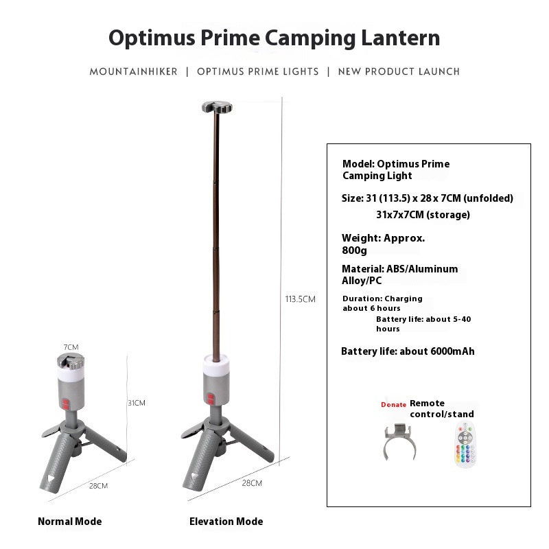 Portable Multi-Functional Aluminum Camping Lantern With Stand