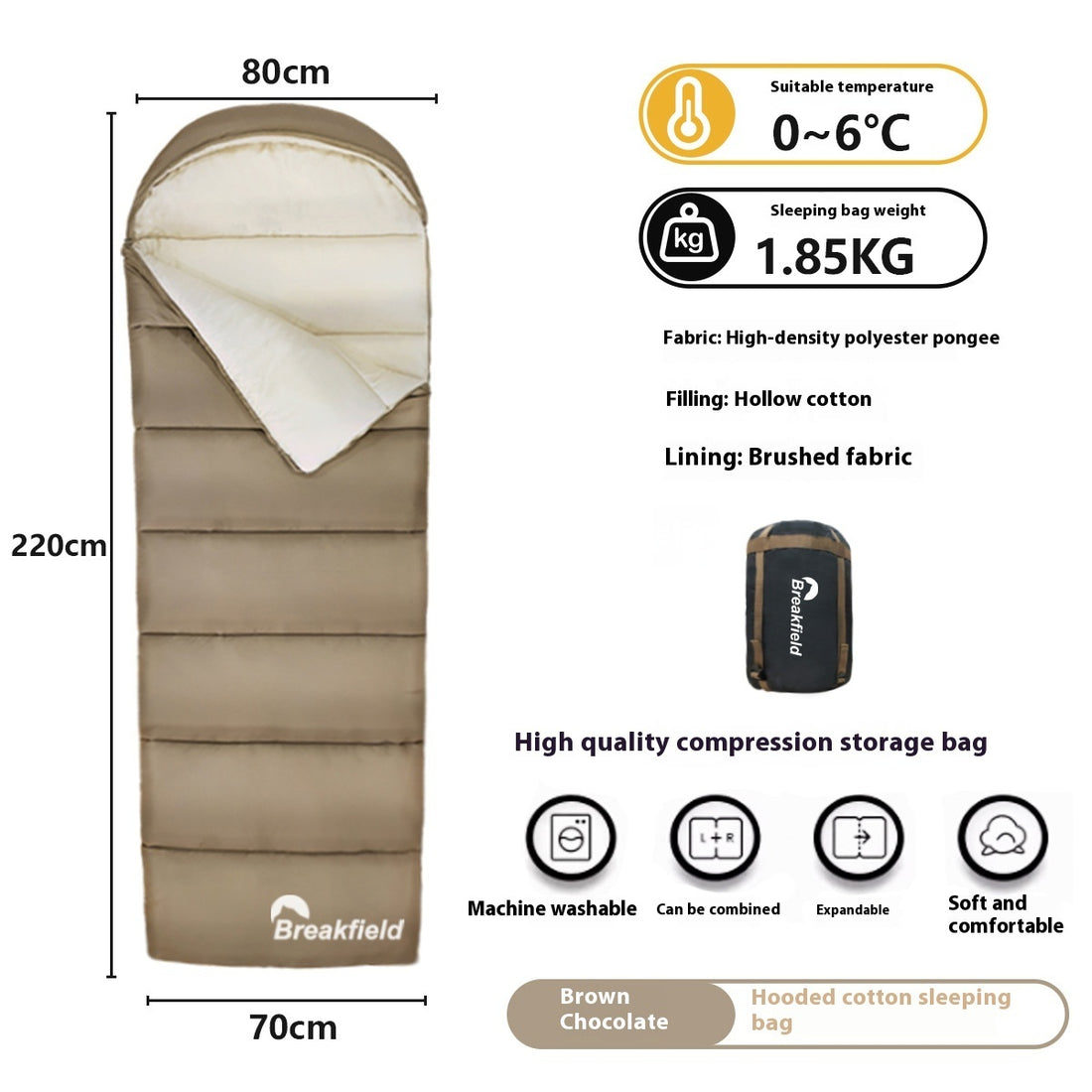 Thick Waterproof Cotton Four Seasons Camping Sleeping Bag
