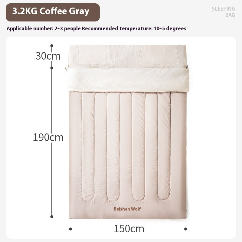 Double-Person Thickened ColdProtection Camping Sleeping Bag