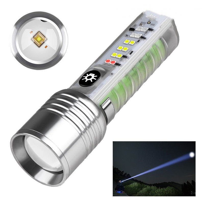 Laser UV Flashlight Waterproof Rechargeable LED Pocket Lamp